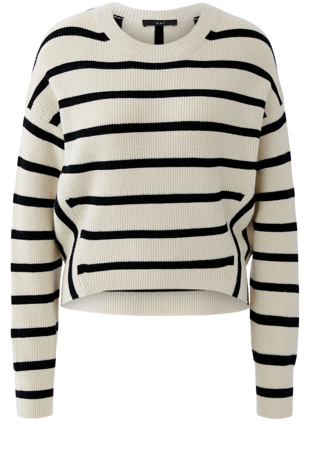 Black and Off White Bold Striped Jumper