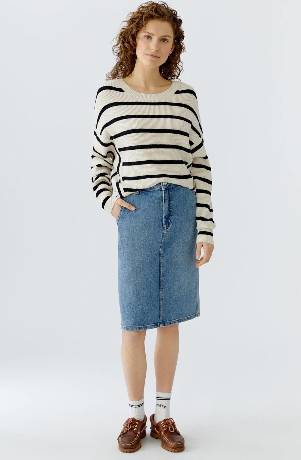 Black and Off White Bold Striped Jumper