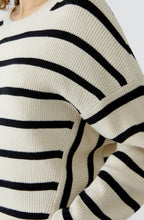 Black and Off White Bold Striped Jumper
