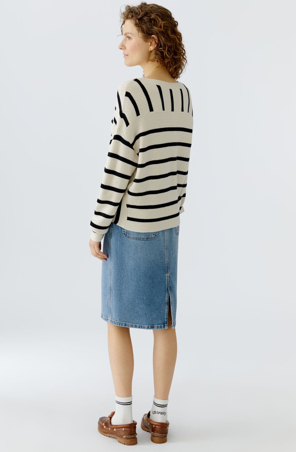 Black and Off White Bold Striped Jumper