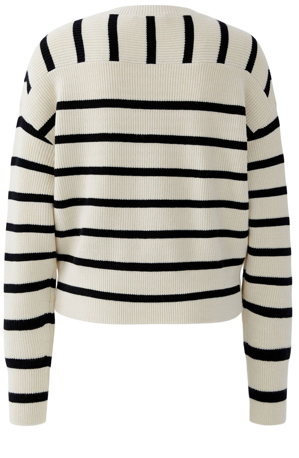 Black and Off White Bold Striped Jumper