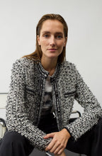 Black and Off White Bouclé Cardigan