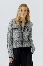 Black and Off White Bouclé Cardigan