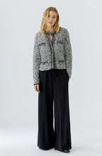 Black and Off White Bouclé Cardigan