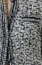 Black and Off White Bouclé Cardigan