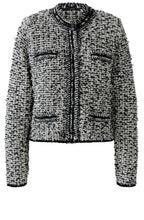 Black and Off White Bouclé Cardigan