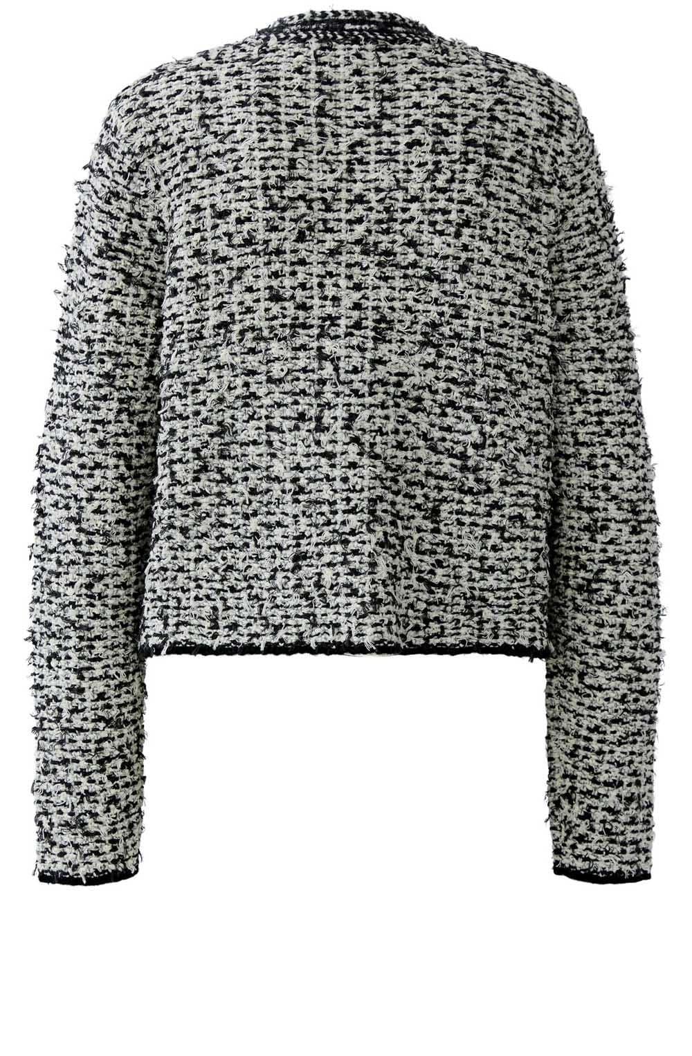 Black and Off White Bouclé Cardigan