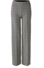 Black and Off White Check Slip On Trousers