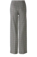 Black and Off White Check Slip On Trousers