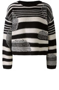 Black and Off White Contrasting Knits Jumper