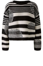 Black and Off White Contrasting Knits Jumper