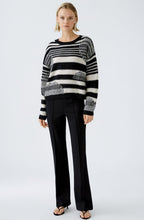 Black and Off White Contrasting Knits Jumper