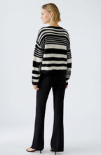 Black and Off White Contrasting Knits Jumper