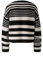 Black and Off White Contrasting Knits Jumper