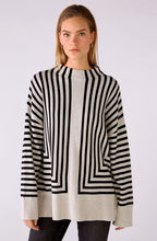 Black and Off White Geometric Jumper