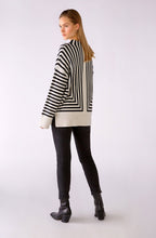 Black and Off White Geometric Jumper