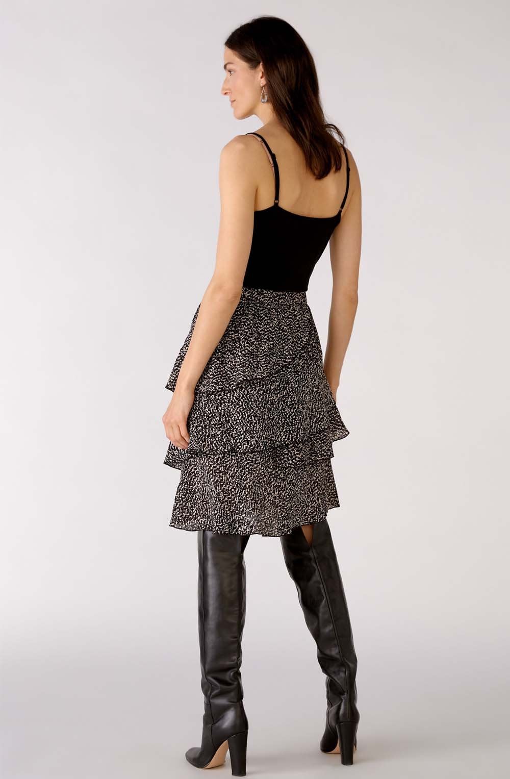 Black and Off White Layered Skirt