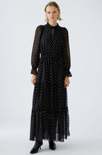 Black and Off White Polka Dot Chiffon Maxi Dress
