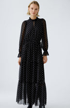 Black and Off White Polka Dot Chiffon Maxi Dress