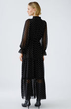 Black and Off White Polka Dot Chiffon Maxi Dress