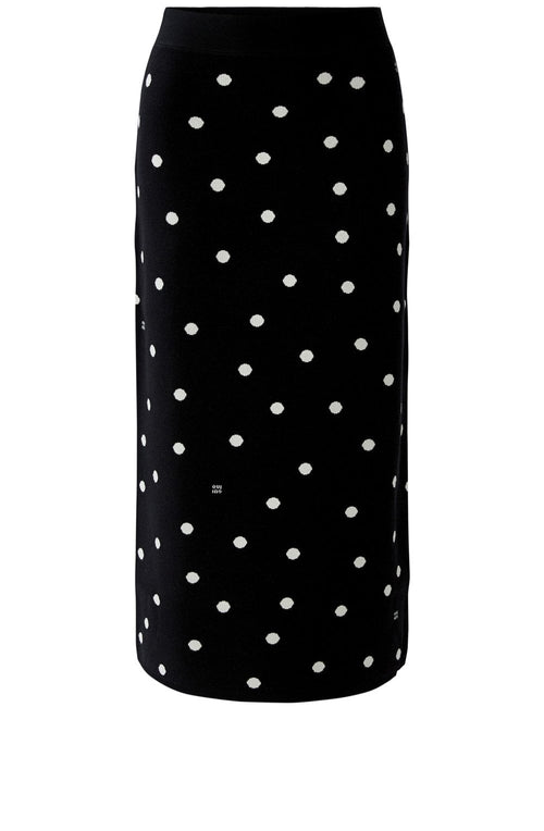 Black and Off White Polka Dot Knitted Skirt