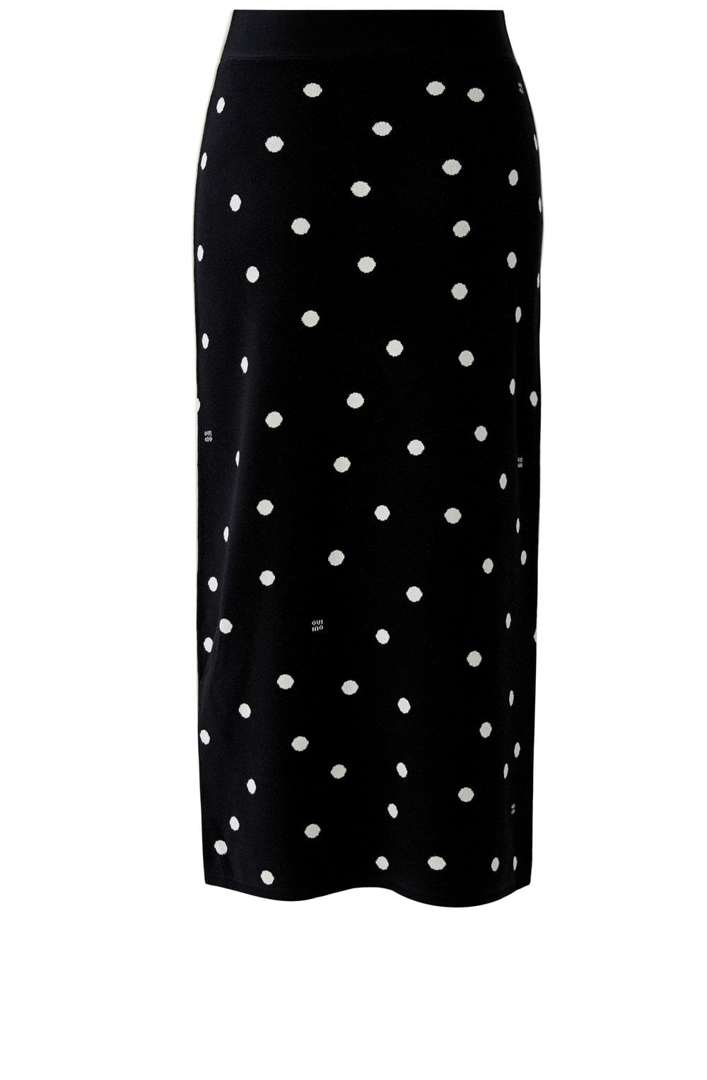 Black and Off White Polka Dot Knitted Skirt