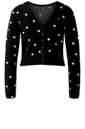 Black and Off White Polka Dot Reversible Cardigan
