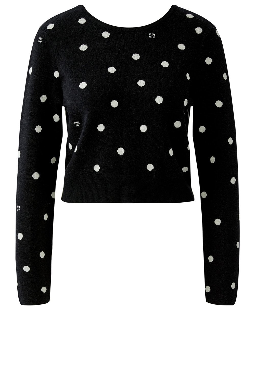 Black and Off White Polka Dot Reversible Cardigan