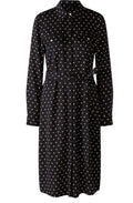 Black and Off White Polka Dot Shirt Dress