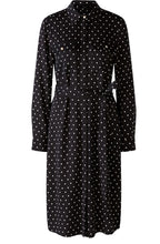 Black and Off White Polka Dot Shirt Dress