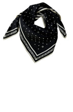 Black and Off White Polka Dot Silk Touch Scarf