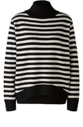 Black and Off White Set In Sleeves Jumper