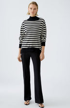 Black and Off White Set In Sleeves Jumper