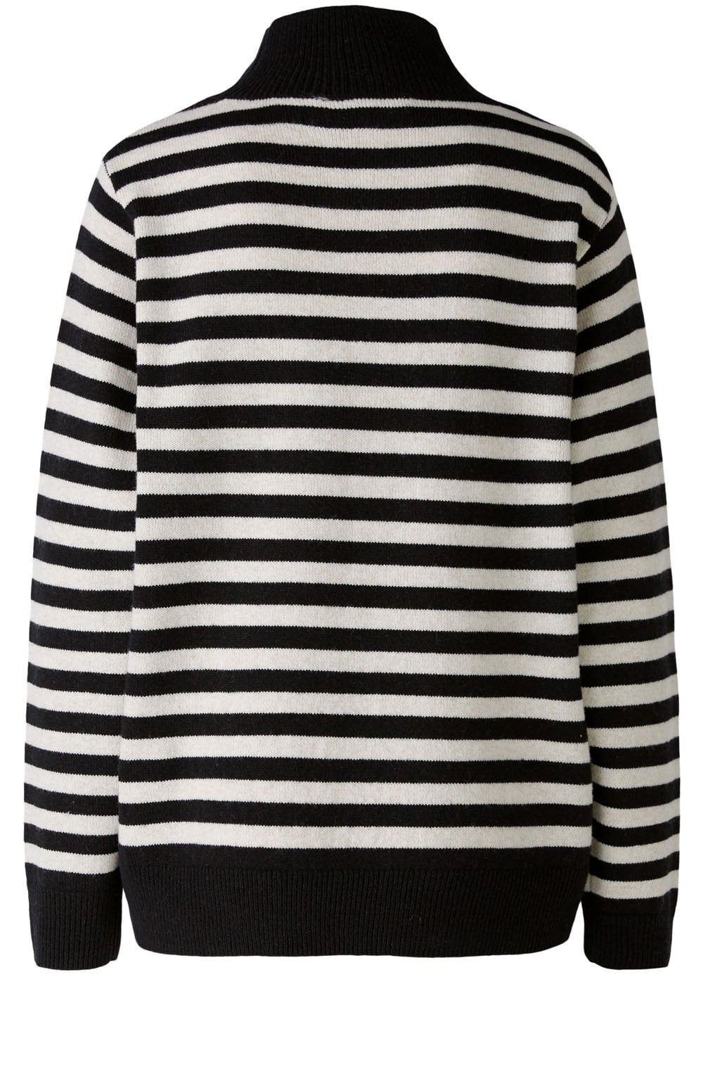 Black and Off White Set In Sleeves Jumper