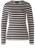 Black and Off White Striped Jersey Top