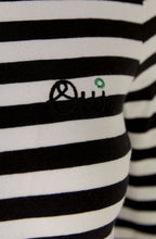 Black and Off White Striped Jersey Top
