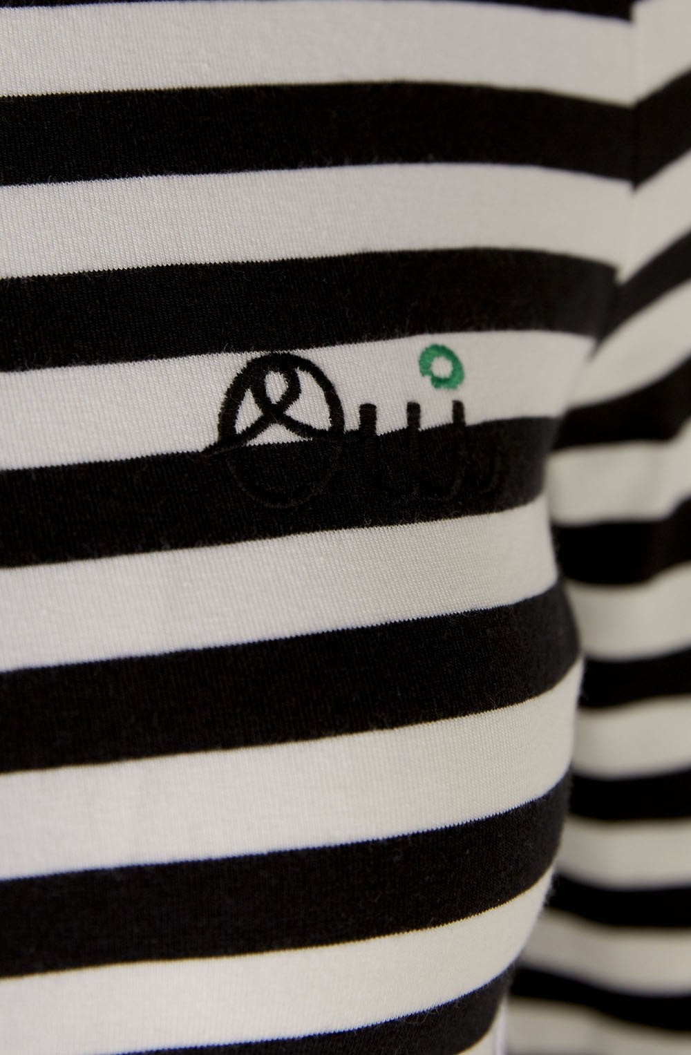 Black and Off White Striped Jersey Top