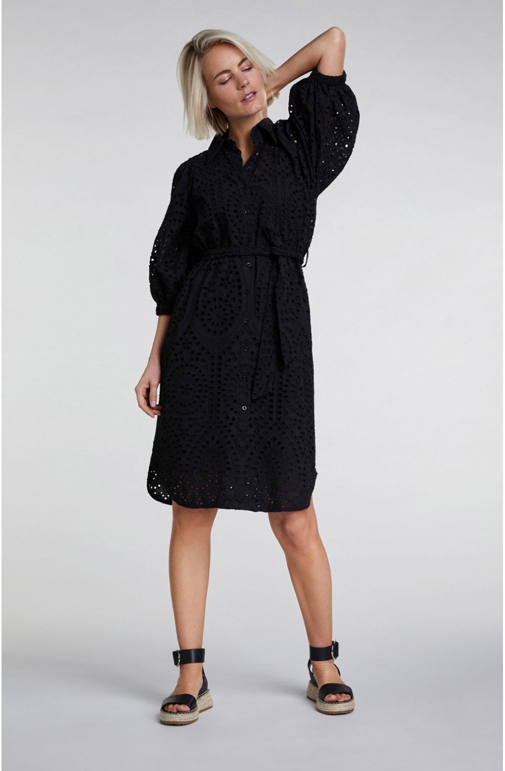 Black Anglais Effect Dress