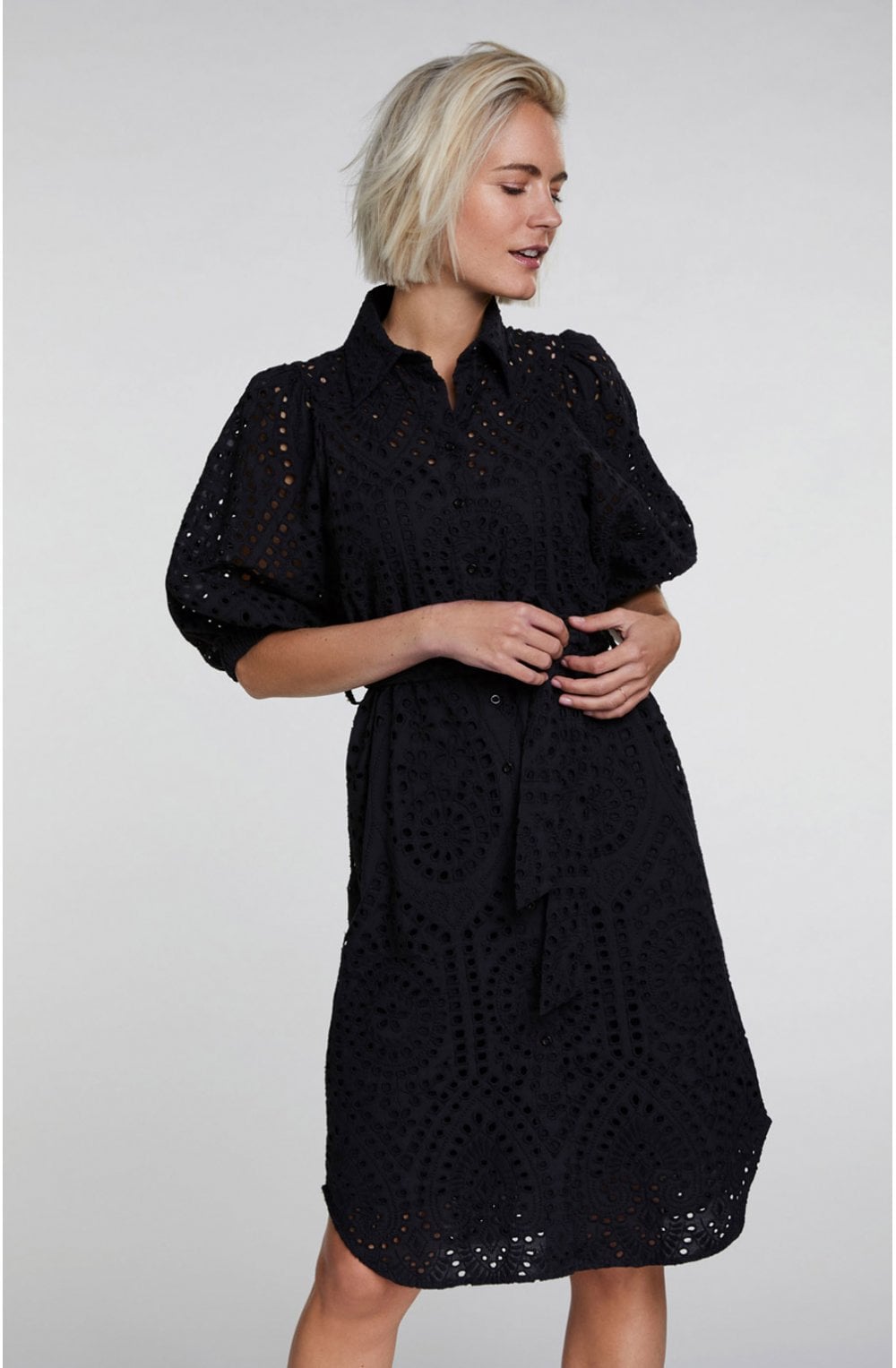 Black Anglais Effect Dress