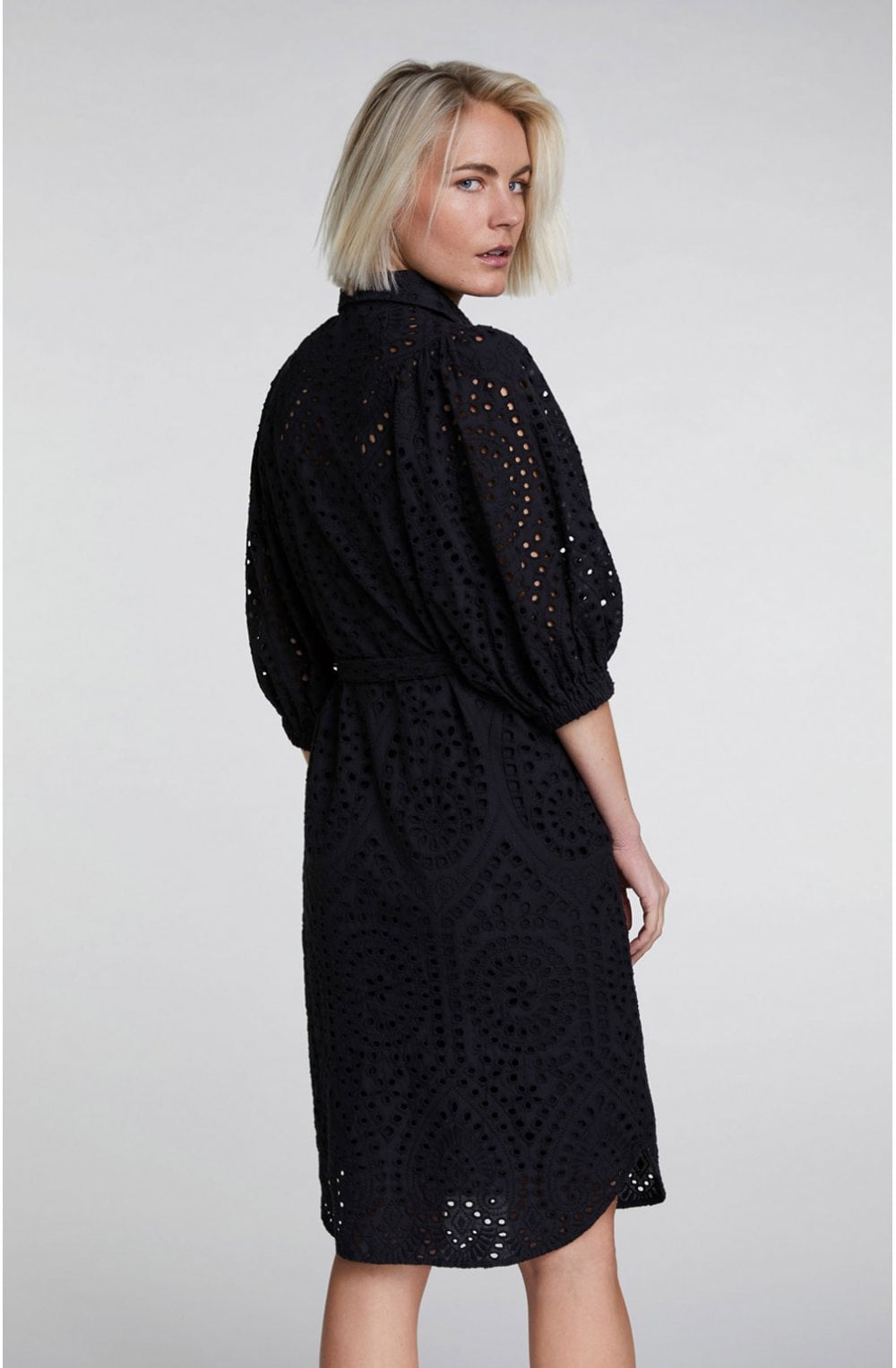 Black Anglais Effect Dress