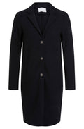 Black Boiled Wool Coat