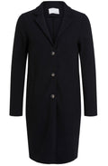 Black Boiled Wool Coat