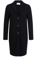 Black Boiled Wool Coat