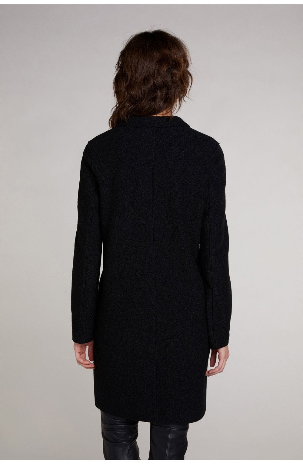 Black Boiled Wool Jacket