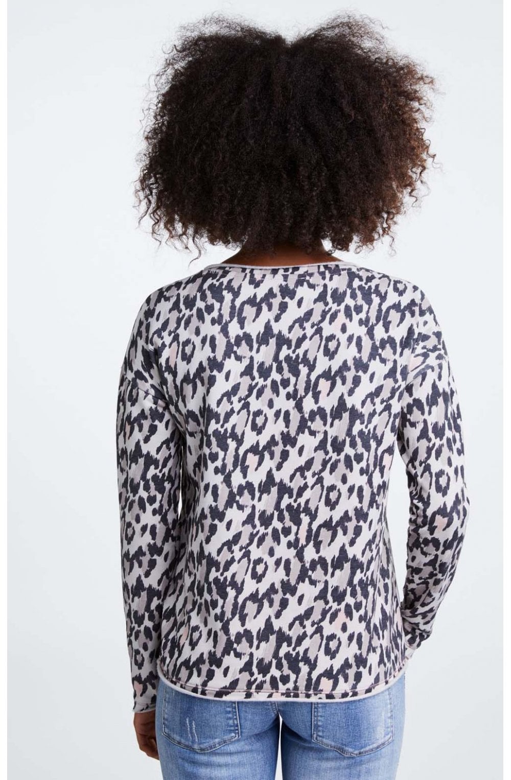 Black Brown Leopard Print Sweatshirt