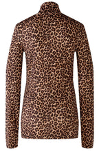 Black Camel Animal Print Stand Up Collar Top