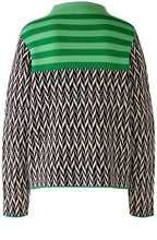 Black Chevron and Green Colour Block Jumper