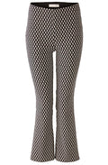 Black Chevron Kick Flare Cropped Trousers