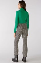 Black Chevron Kick Flare Cropped Trousers