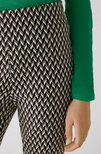 Black Chevron Kick Flare Cropped Trousers